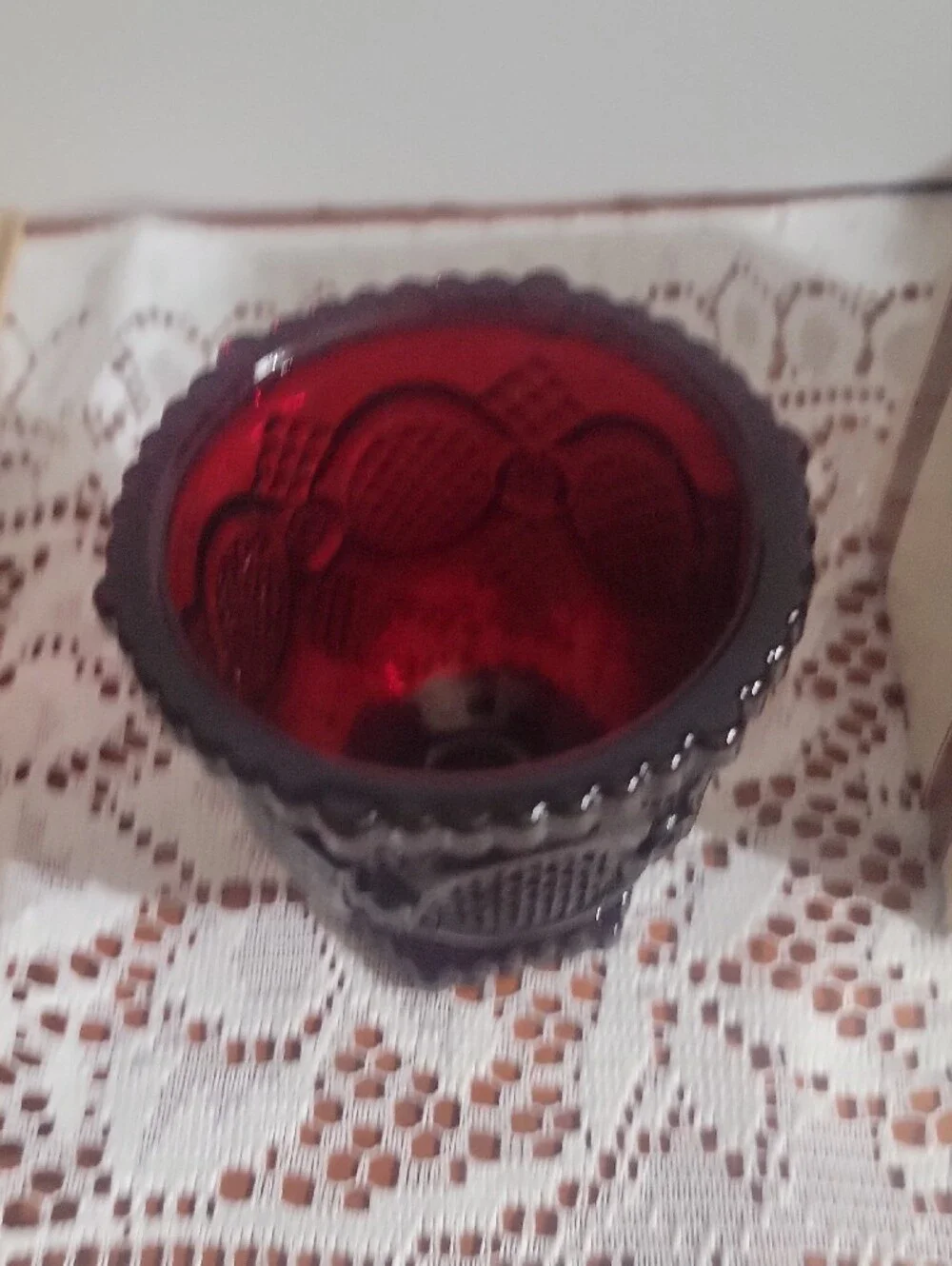 Avon Cape Cod Collection Deep Ruby Red Creamer & Sugar Bowl